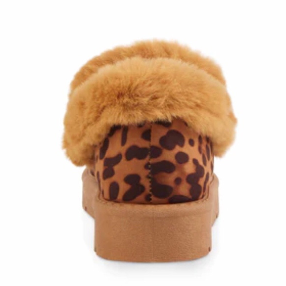 Animal Print Faux Fur Slip On Moccasins with chain detail, Women's, New - Picture 7 of 13